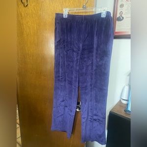Blue velour pull on pants.  Size 16.  Alfred Dunner brand.